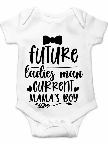 Future ladies man current mamas boy onesie